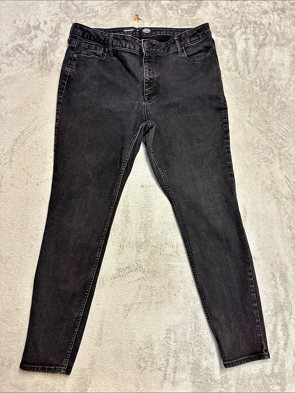 Old Navy Rockstar Super Skinny High-Rise Black Jeans Waist 19 Like New
